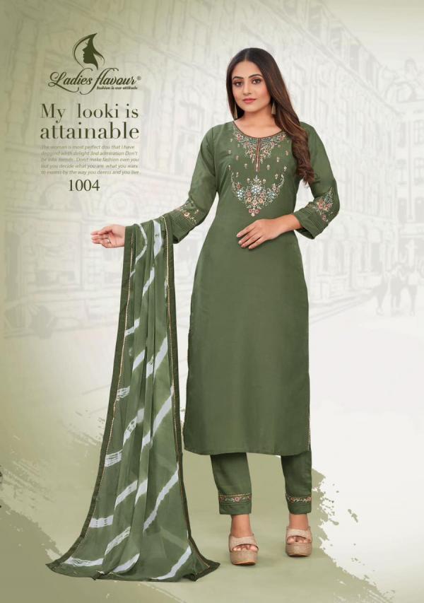Ladies Flavour Noori  Embroidery Kurti Pant With Dupatta Collection